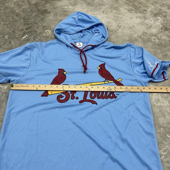 St. Louis Cardinals Logo Hoodie Shane Co. Practice S/S Pullover XL Blue/Red MLB - Picture 5 of 5